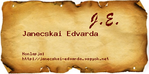 Janecskai Edvarda névjegykártya